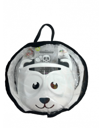 Organizer na zabawki PANDA w kosmetyczce z zabawkami, Biały/Czarny
